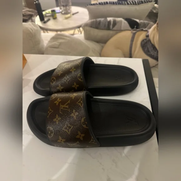 Louis Vuitton Monogram Waterfront Slides Mule Mens 11 New Comes With Dust Bag - Picture 13 of 15